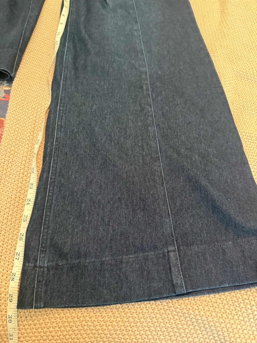 NWT HALARA Flex™ High Waisted Pockets Washed Casual Wide Leg Jeans Deep Indigo S
